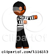 Poster, Art Print Of Orange Thief Man Presenting Something To His Left