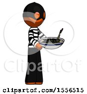 Poster, Art Print Of Orange Thief Man Holding Noodles Offering To Viewer