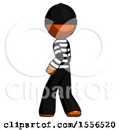 Poster, Art Print Of Orange Thief Man Walking Away Direction Left View