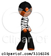 Poster, Art Print Of Orange Thief Man Walking Turned Right Front View