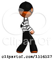 Poster, Art Print Of Orange Thief Man Walking Right Side View