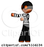 Poster, Art Print Of Orange Thief Man Presenting Something To His Right