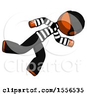 Poster, Art Print Of Orange Thief Man Running While Falling Down