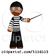 Poster, Art Print Of Orange Thief Man Teacher Or Conductor With Stick Or Baton Directing