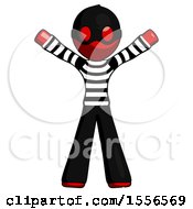 Poster, Art Print Of Red Thief Man Surprise Pose Arms And Legs Out