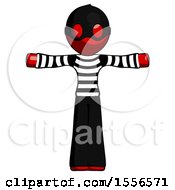 Poster, Art Print Of Red Thief Man T-Pose Arms Up Standing