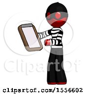 Poster, Art Print Of Red Thief Man Reviewing Stuff On Clipboard