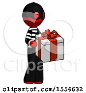 Poster, Art Print Of Red Thief Man Giving A Present