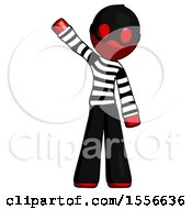 Poster, Art Print Of Red Thief Man Waving Emphatically With Right Arm