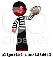 Red Thief Man Holding Football Up