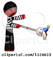 Poster, Art Print Of Red Thief Man Holding Jesterstaff - I Dub Thee Foolish Concept