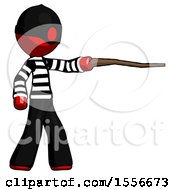 Poster, Art Print Of Red Thief Man Pointing With Hiking Stick