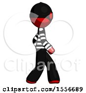 Poster, Art Print Of Red Thief Man Walking Right Side View