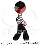Red Thief Man Walking Right Side View