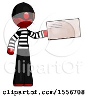 Poster, Art Print Of Red Thief Man Holding Large Envelope