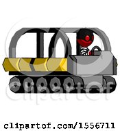 Poster, Art Print Of Red Thief Man Driving Amphibious Tracked Vehicle Side Angle View