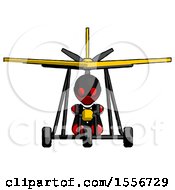 Poster, Art Print Of Red Thief Man In Ultralight Aircraft Front View