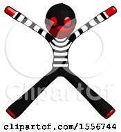 Poster, Art Print Of Red Thief Man With Arms And Legs Stretched Out