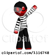Poster, Art Print Of Red Thief Man Waving Emphatically With Left Arm