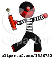 Poster, Art Print Of Red Thief Man Throwing Dynamite