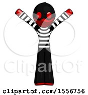 Poster, Art Print Of Red Thief Man With Arms Out Joyfully