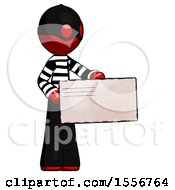 Poster, Art Print Of Red Thief Man Presenting Large Envelope
