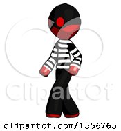 Red Thief Man Man Walking Turned Left Front View