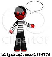 Poster, Art Print Of Red Thief Man With Word Bubble Talking Chat Icon