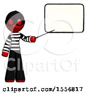 Poster, Art Print Of Red Thief Man Giving Presentation In Front Of Dry-Erase Board