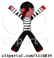 Red Thief Man Jumping Or Flailing