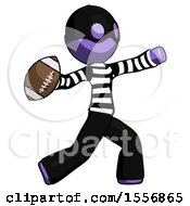 Poster, Art Print Of Purple Thief Man Throwing Football