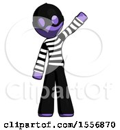Poster, Art Print Of Purple Thief Man Waving Emphatically With Left Arm