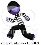 Poster, Art Print Of Purple Thief Man Running Fast Left