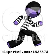 Poster, Art Print Of Purple Thief Man Running Fast Right