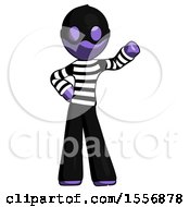 Purple Thief Man Waving Left Arm With Hand On Hip