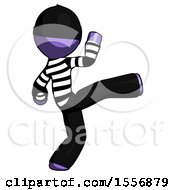 Poster, Art Print Of Purple Thief Man Kick Pose