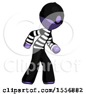 Poster, Art Print Of Purple Thief Man Suspense Action Pose Facing Right