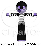 Poster, Art Print Of Purple Thief Man T-Pose Arms Up Standing