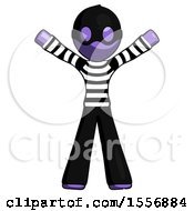 Poster, Art Print Of Purple Thief Man Surprise Pose Arms And Legs Out