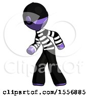Poster, Art Print Of Purple Thief Man Suspense Action Pose Facing Left
