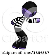 Poster, Art Print Of Purple Thief Man Sneaking While Reaching For Something