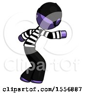 Purple Thief Man Sneaking While Reaching For Something