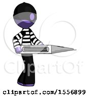 Poster, Art Print Of Purple Thief Man Walking With Large Thermometer