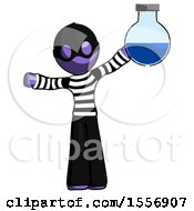 Poster, Art Print Of Purple Thief Man Holding Large Round Flask Or Beaker