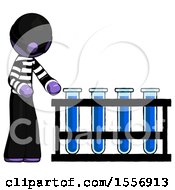 Poster, Art Print Of Purple Thief Man Using Test Tubes Or Vials On Rack