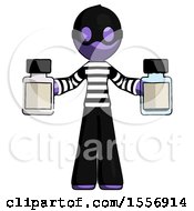 Poster, Art Print Of Purple Thief Man Holding Two Medicine Bottles