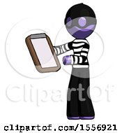 Poster, Art Print Of Purple Thief Man Reviewing Stuff On Clipboard
