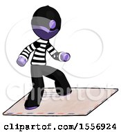 Purple Thief Man On Postage Envelope Surfing