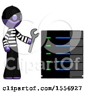 Poster, Art Print Of Purple Thief Man Server Administrator Doing Repairs