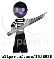 Poster, Art Print Of Purple Thief Man Holding Large Scalpel